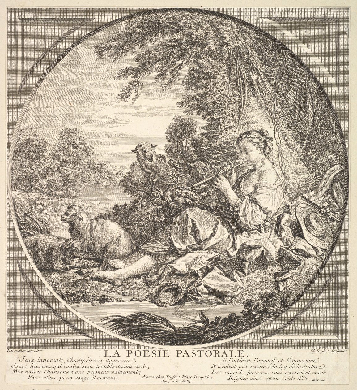 Poezja duszpasterska, ok. 1742. autorstwa Claude Augustin Duflos