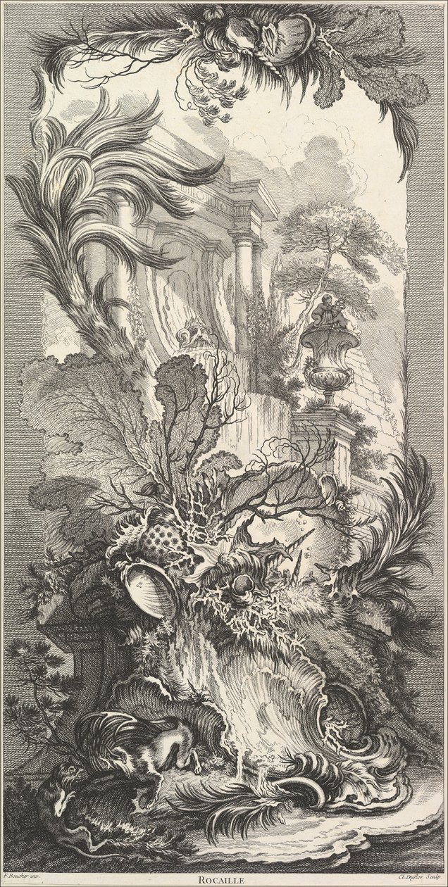 Ogród skalny Rocaille, ca. 1737. autorstwa Claude Augustin Duflos