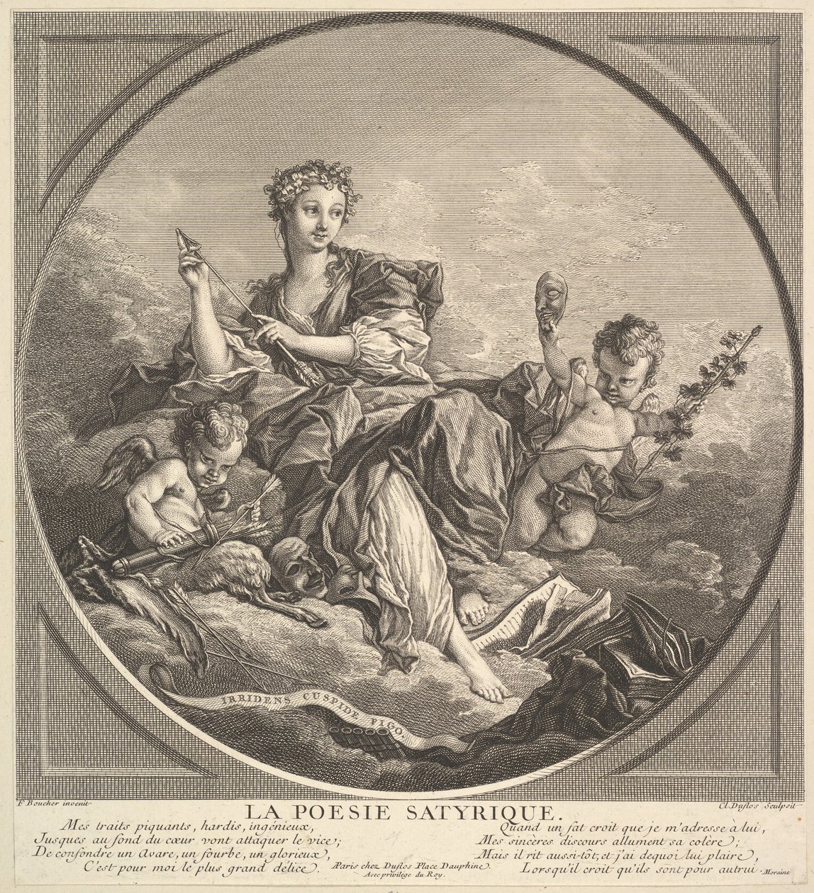 Poezja satyryczna, ca. 1741. autorstwa Claude Augustin Duflos
