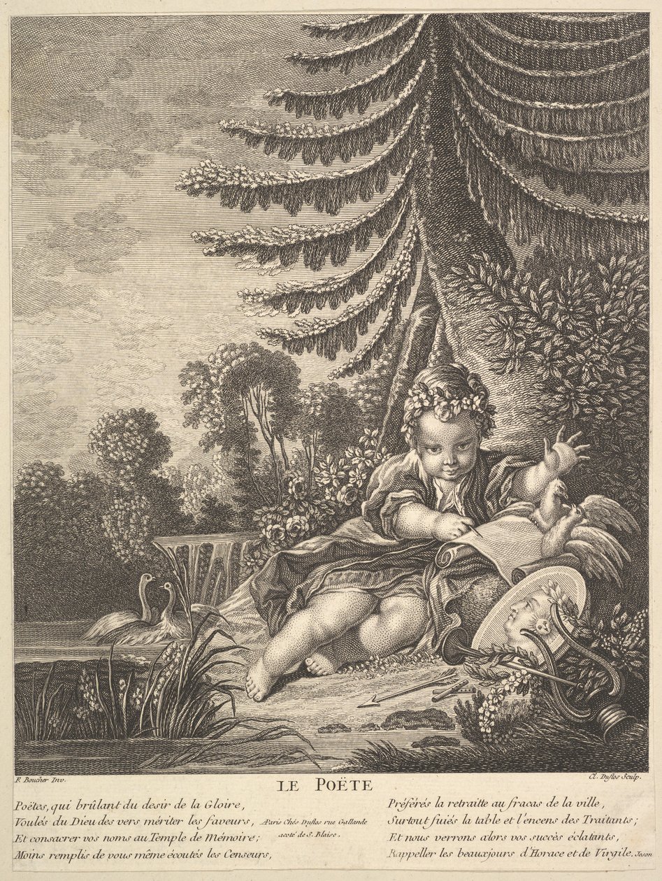 Poeta, ca. 1753. autorstwa Claude Augustin Duflos