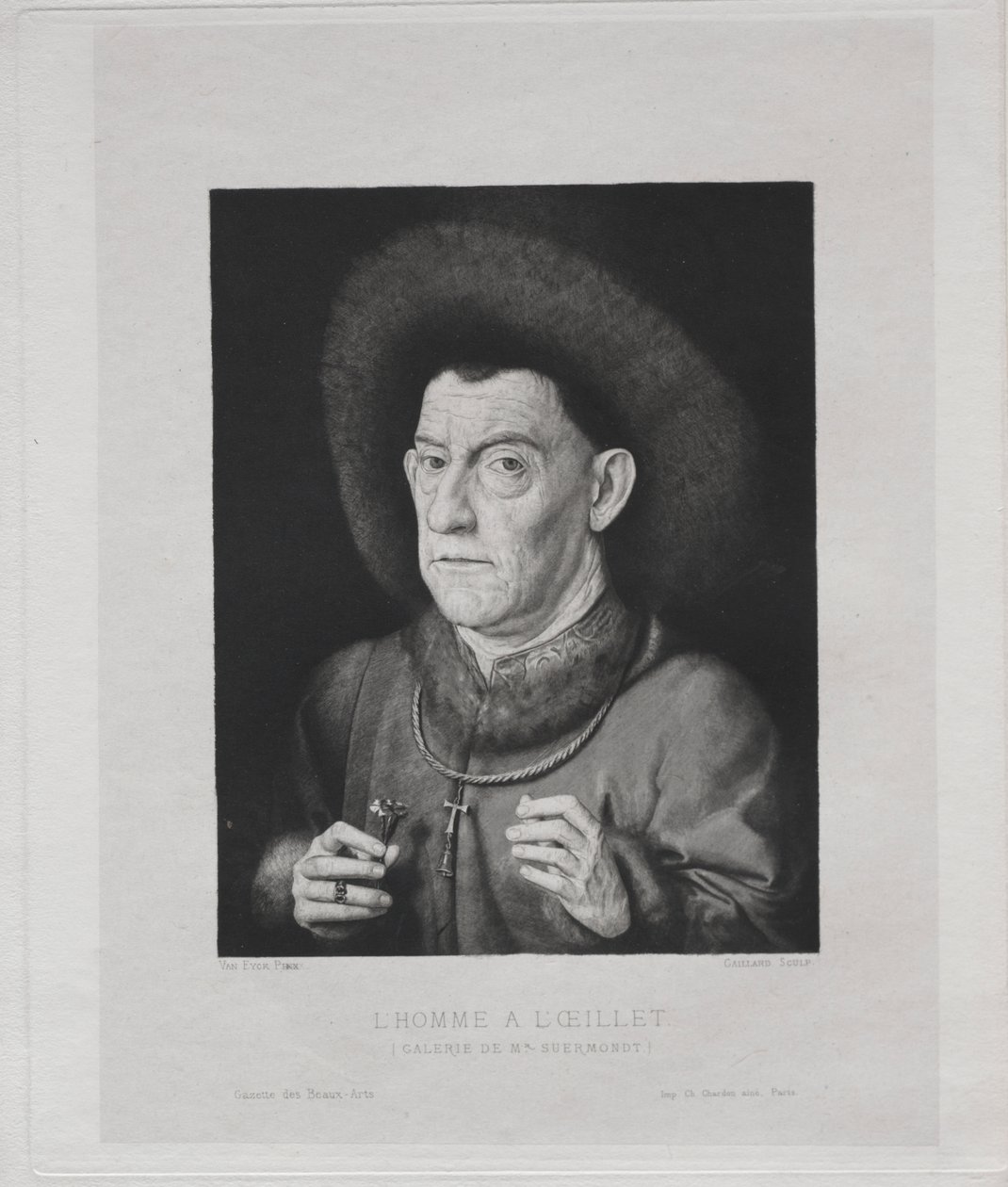 Mężczyzna z różowym autorstwa Claude Ferdinand Gaillard
