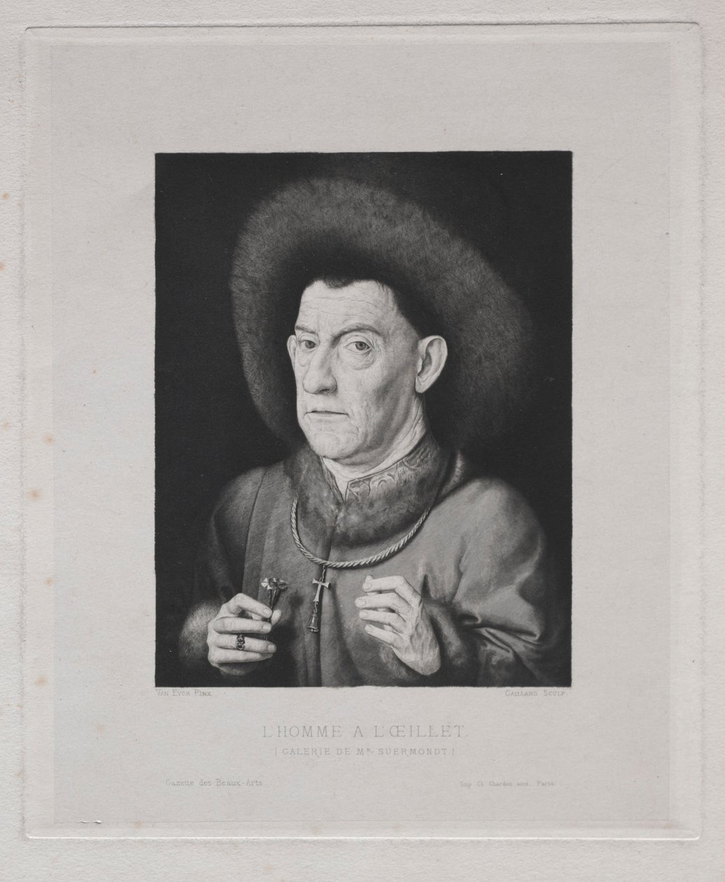 Mężczyzna z różowym. autorstwa Claude Ferdinand Gaillard