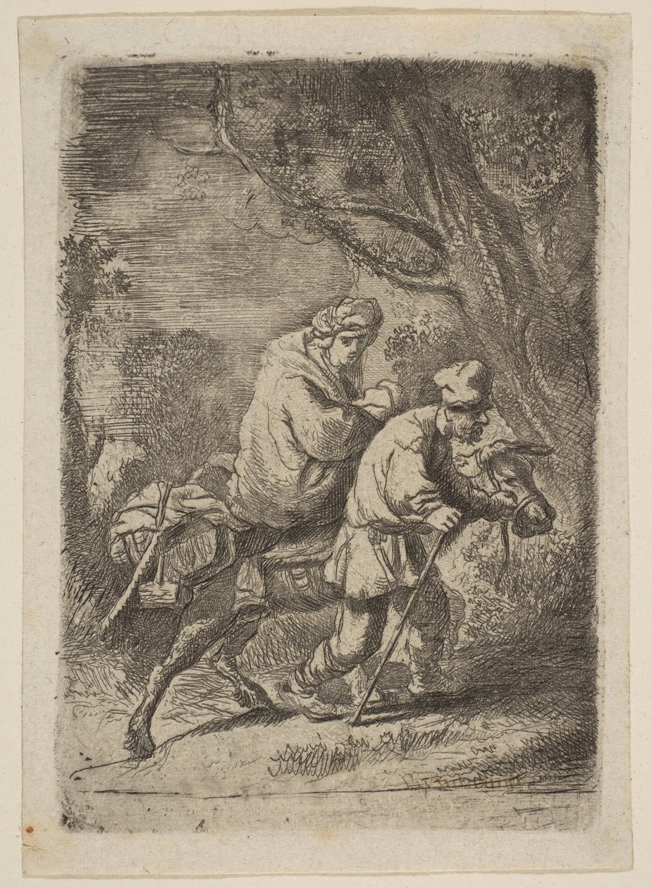 Ucieczka do Egiptu: Small Plate.n.d. autorstwa Claude Henri Watelet
