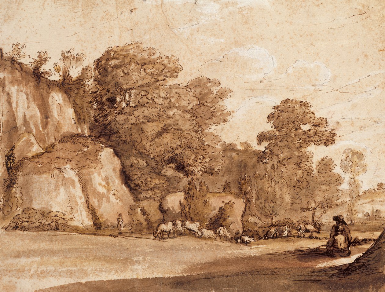 Skaliste zbocze autorstwa Claude Lorrain