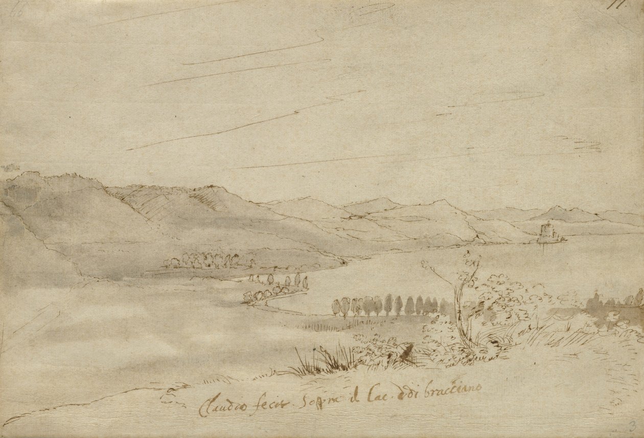 Widok na jezioro Bracciano, ok. 1638-39 autorstwa Claude Lorrain