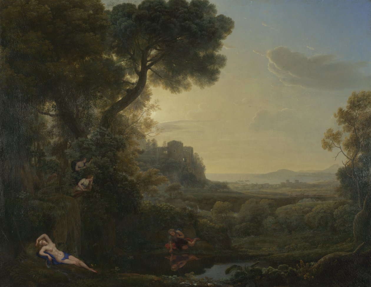 Krajobraz z Narcyzem i Echem, 1644 autorstwa Claude Lorrain