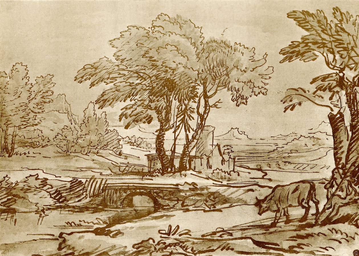 Krajobraz z mostem autorstwa Claude Lorrain