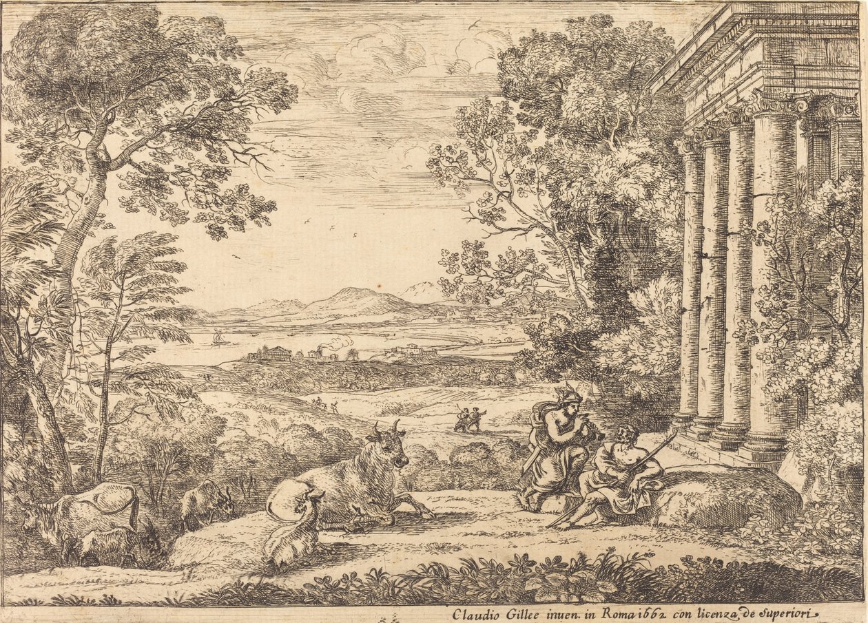Merkury i Argus (Merkury i Argus) autorstwa Claude Lorrain