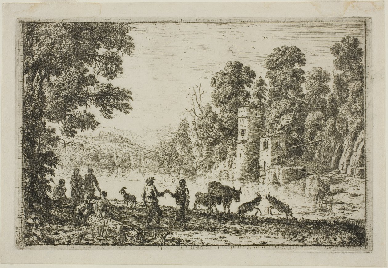 Taniec na brzegu rzeki autorstwa Claude Lorrain