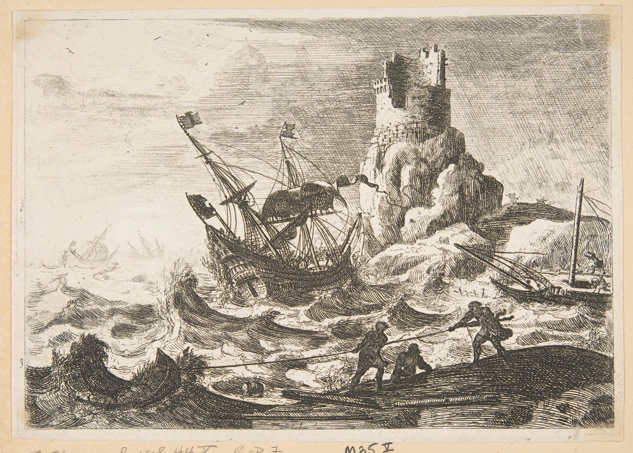 Wrak statku, ca. 1638-41. autorstwa Claude Lorrain