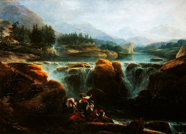 Krajobraz szwajcarski, ok. 1790-94 autorstwa Claude Louis Chatelet