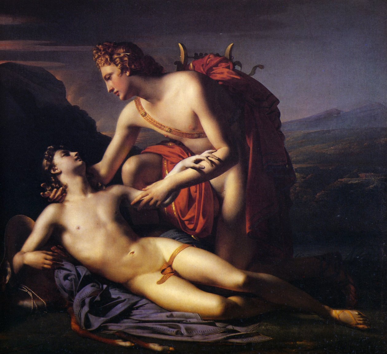 Apollo i Cyprys, 1820 autorstwa Claude Marie Paul Dubufe