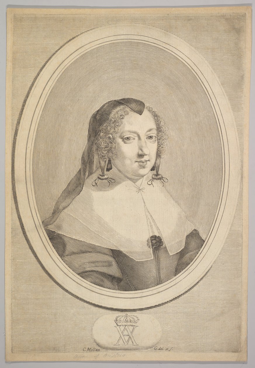 Anna Austriaczka, ca. 1645. autorstwa Claude Mellan