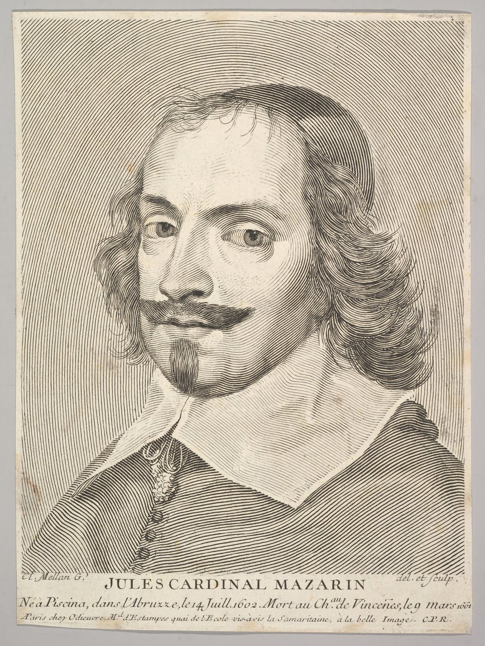 Kardynał Jules Mazarin. autorstwa Claude Mellan