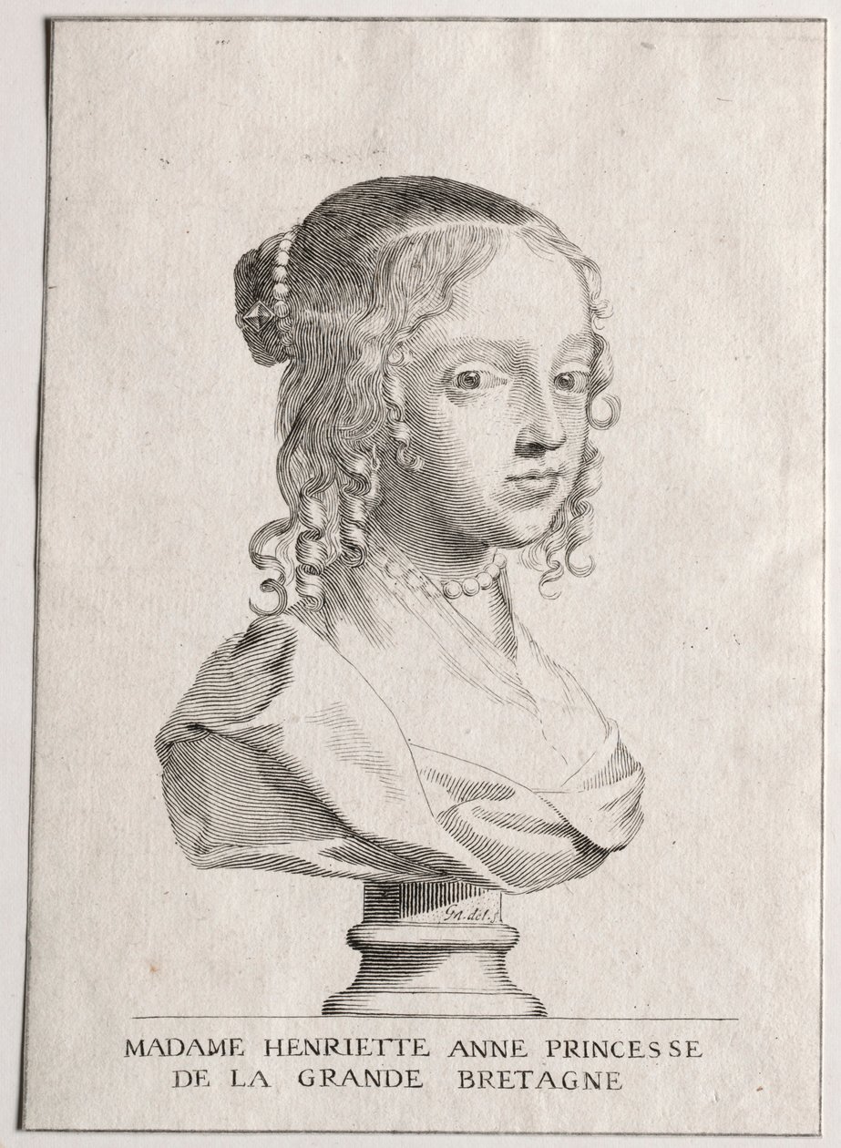 Henriette-Marie dAngleterre, księżna Orleanu. autorstwa Claude Mellan