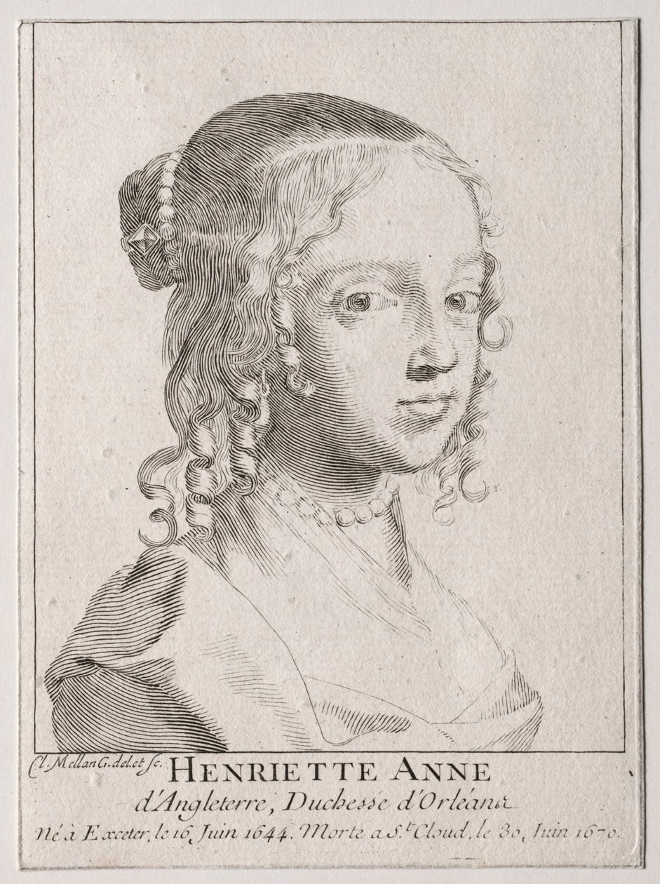 Henriette-Marie dAngleterre, księżna Orleanu. autorstwa Claude Mellan