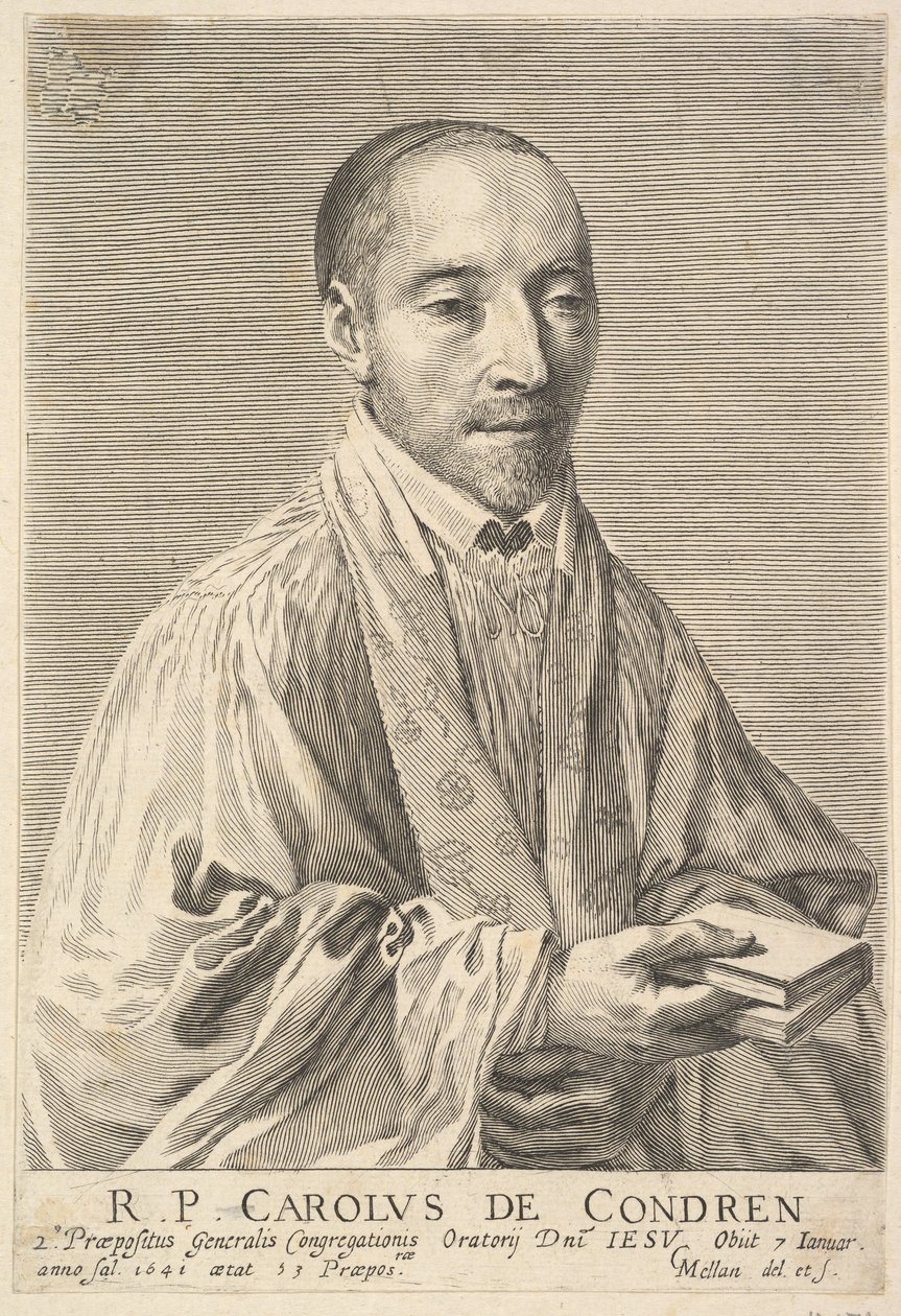 Ojciec Charles de Condren. autorstwa Claude Mellan