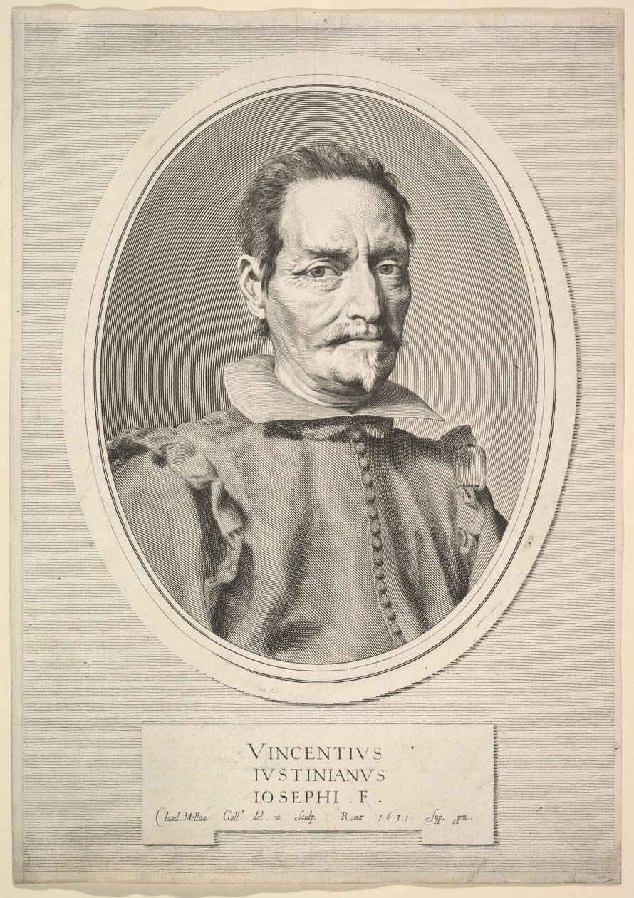 Portret Vincenza Giustinianiego, 1631. autorstwa Claude Mellan