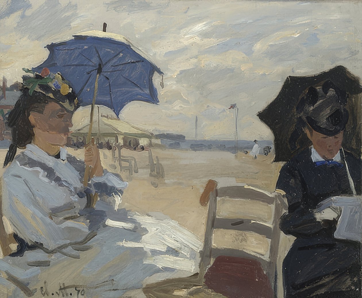 Na plaży w Trouville. 1870 autorstwa Claude Monet