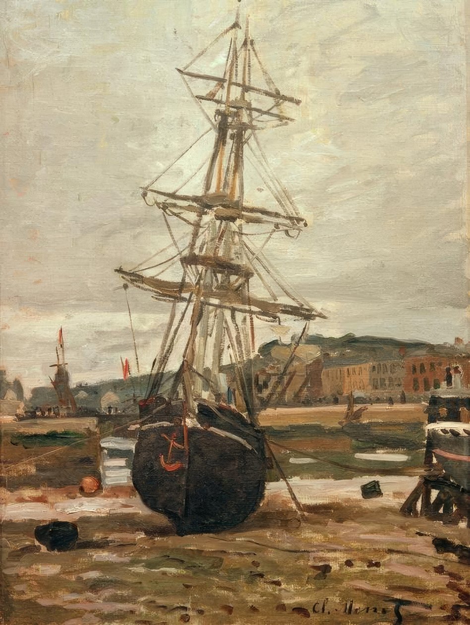 Łódź na mieliźnie w Fecamp autorstwa Claude Monet