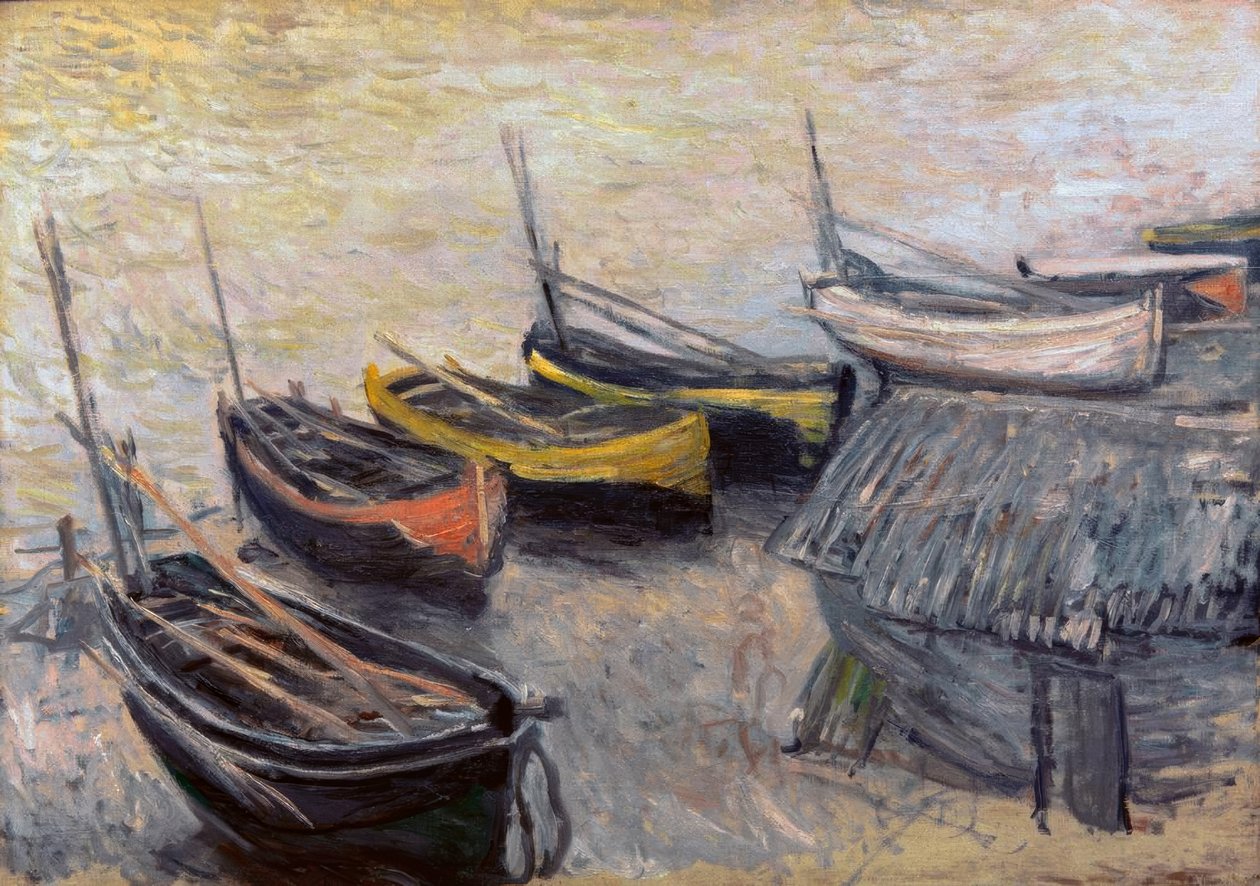 Łodzie na plaży? autorstwa Claude Monet