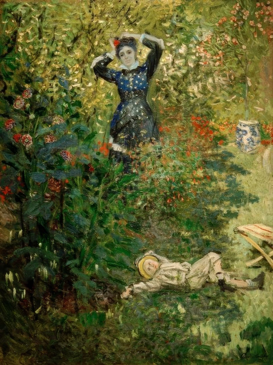 Camille i Jean w ogrodzie Argenteuil autorstwa Claude Monet
