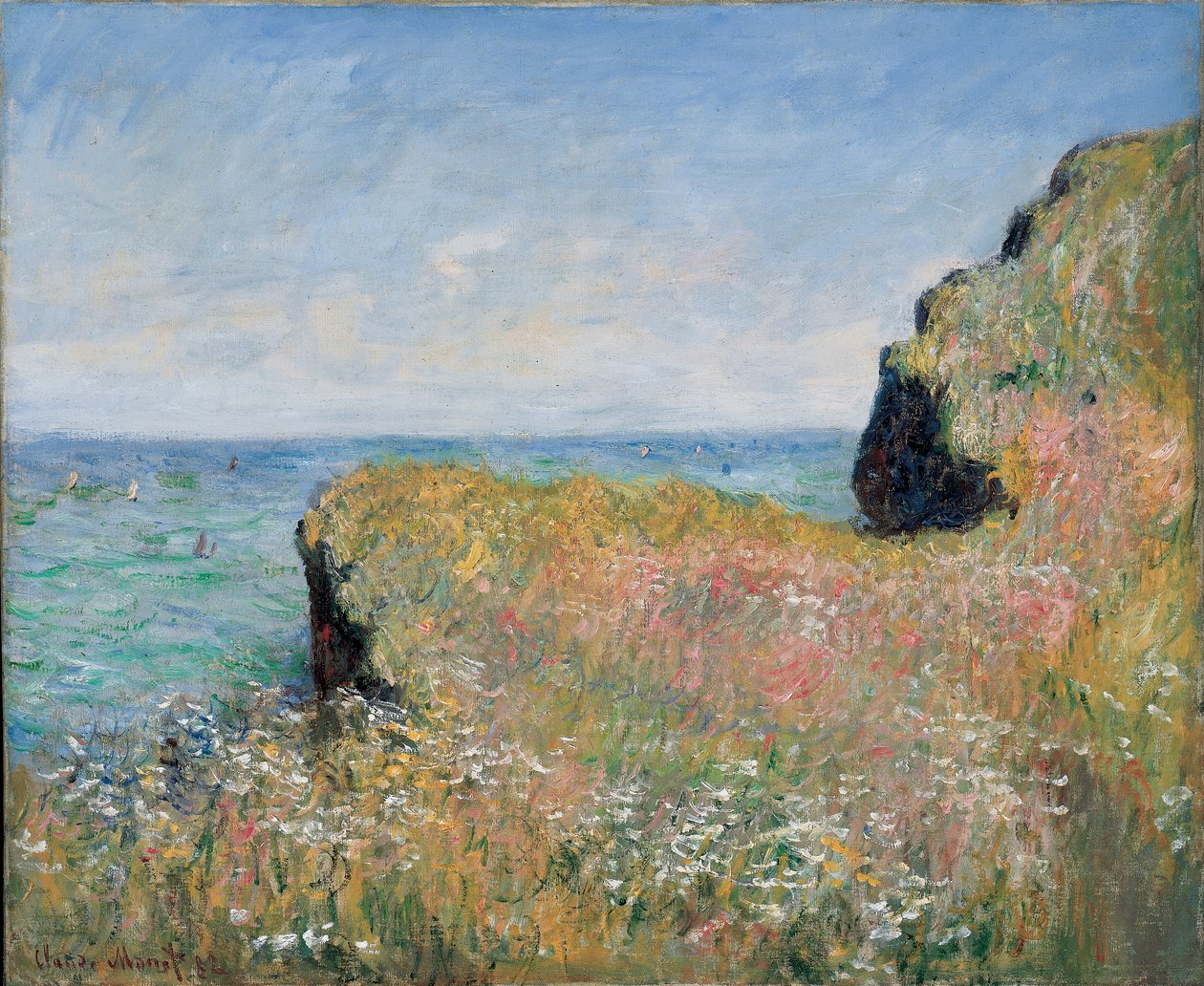 Krawędź klifu, Pourville, 1882 autorstwa Claude Monet