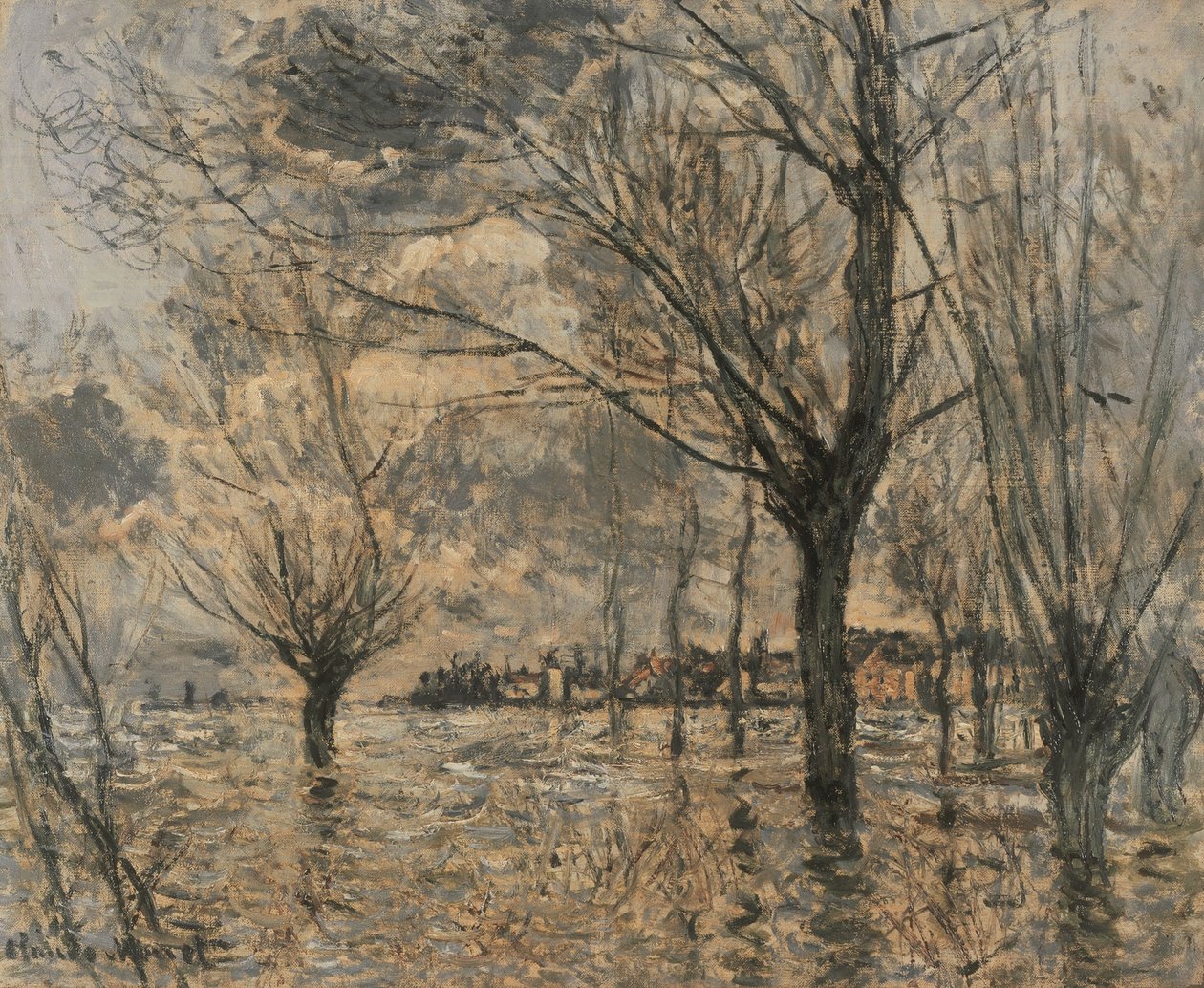 Powódź Sekwany w Vétheuil autorstwa Claude Monet