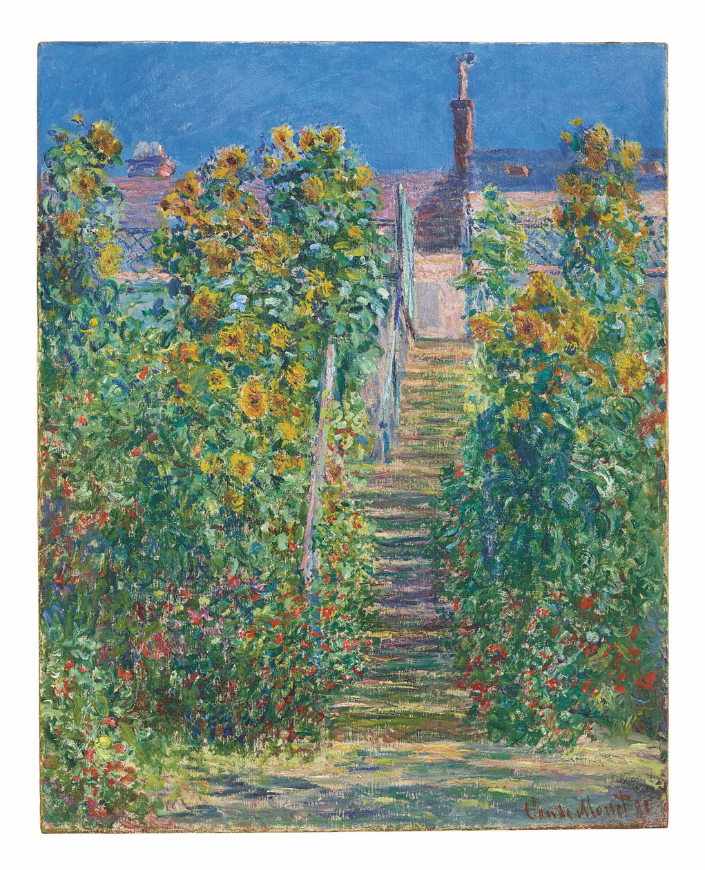 Schody w Vétheuil autorstwa Claude Monet