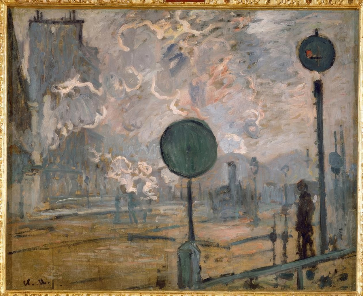 Gare Saint-Lazare na zewnątrz (sygnał) autorstwa Claude Monet