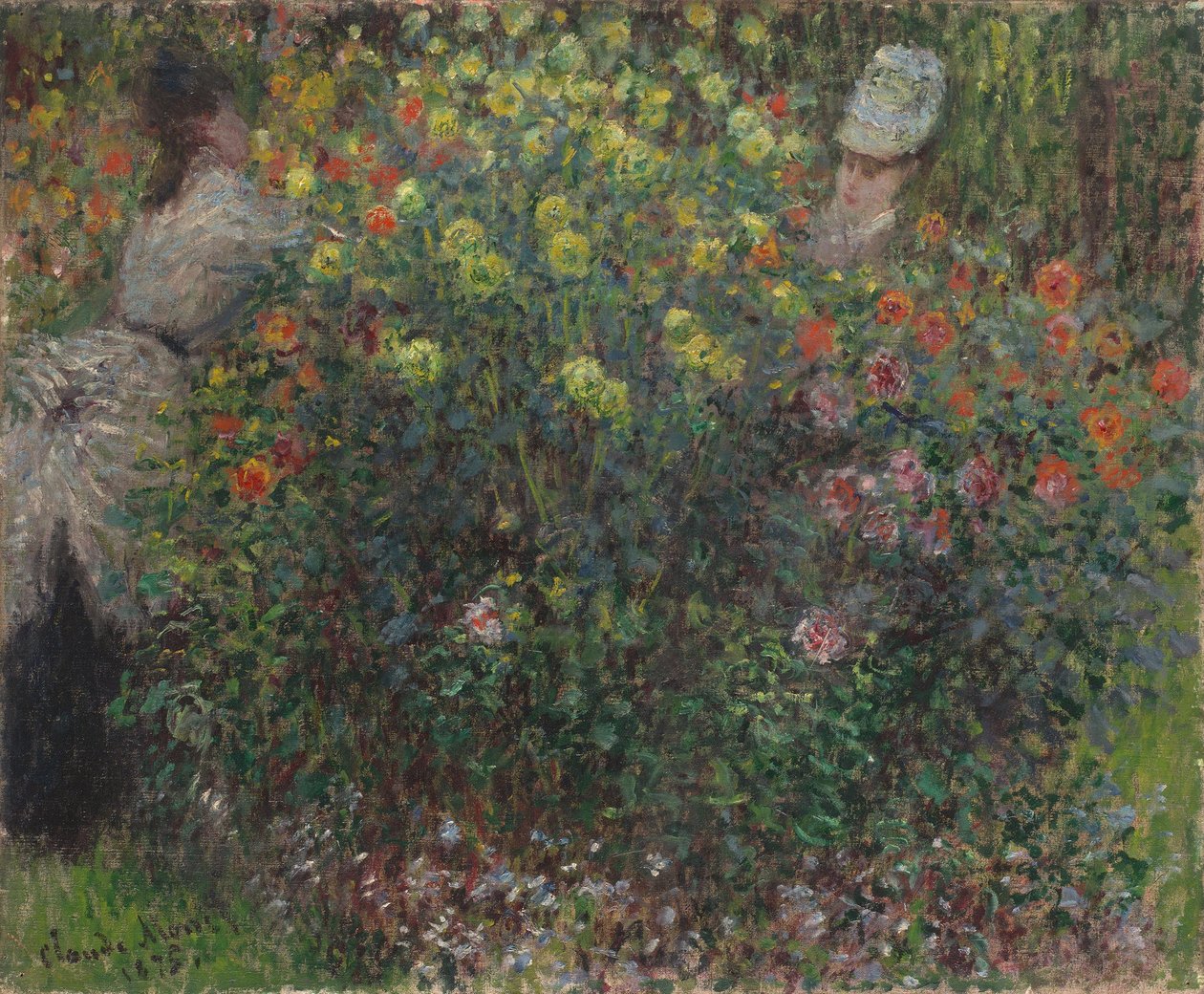 Panie w kwiatach, 1875 autorstwa Claude Monet