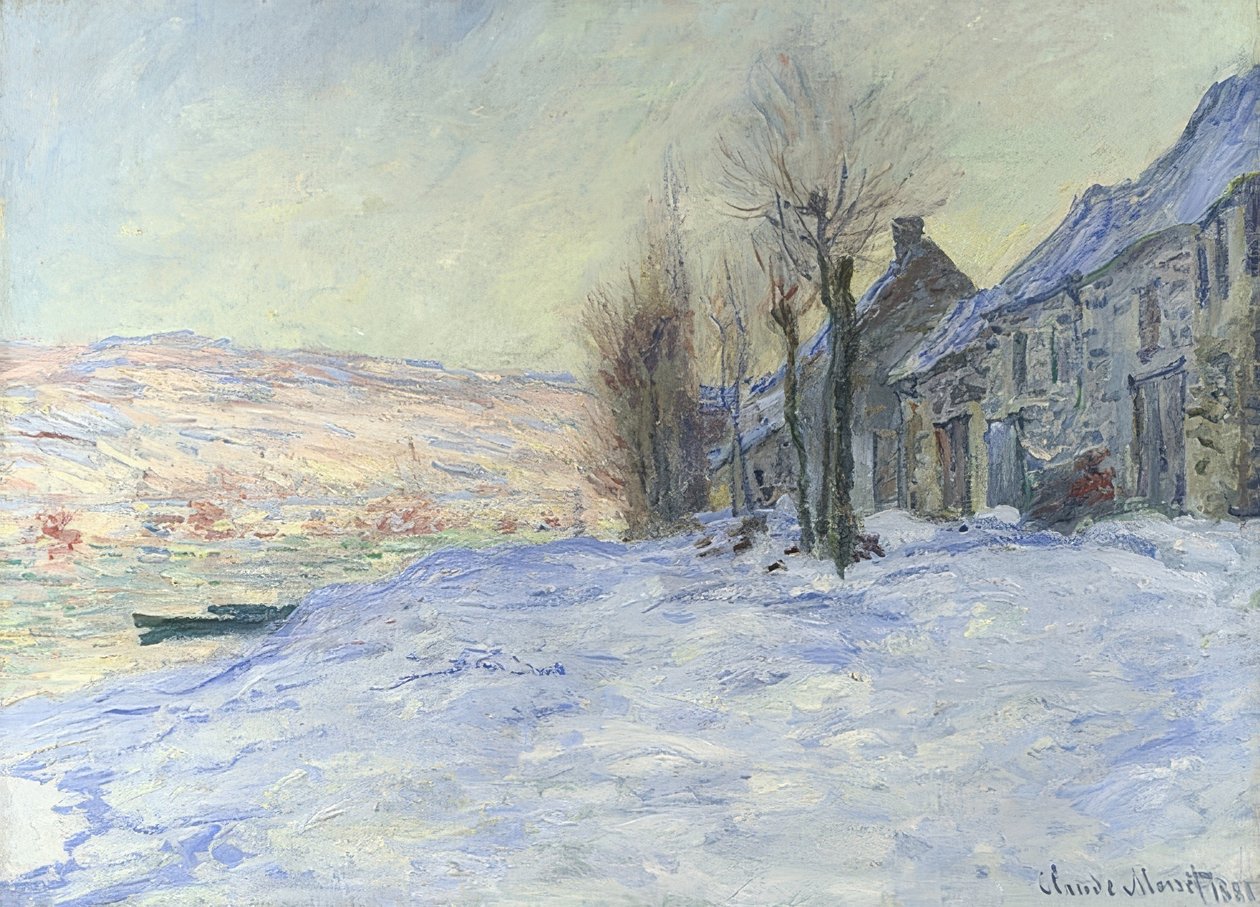 Lavacourt pod śniegiem. Około 1878-81 r. autorstwa Claude Monet