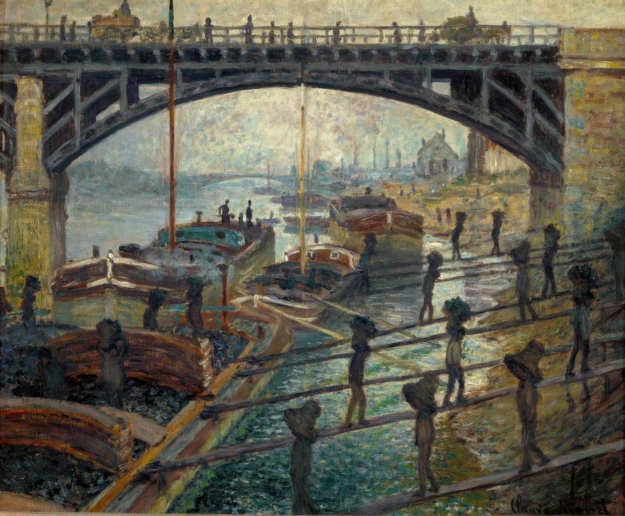Urządzenia do rozładunku węgla (Die Kohlenträger) autorstwa Claude Monet