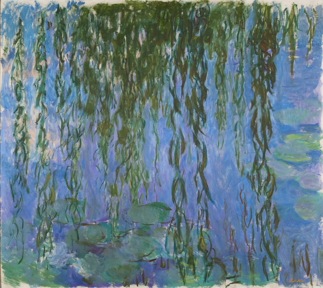 Lilie wodne z gałązkami wierzby, 1916-1919. autorstwa Claude Monet