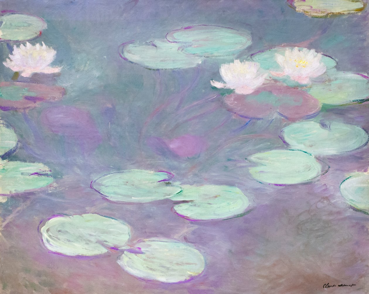 Różowe lilie wodne, Claude Monet autorstwa Claude Monet