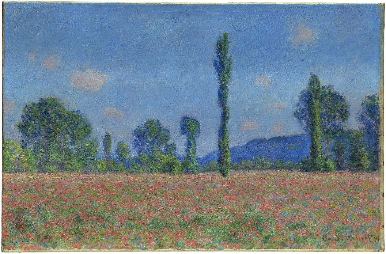 Pole makowe, Giverny, 1890-91 autorstwa Claude Monet
