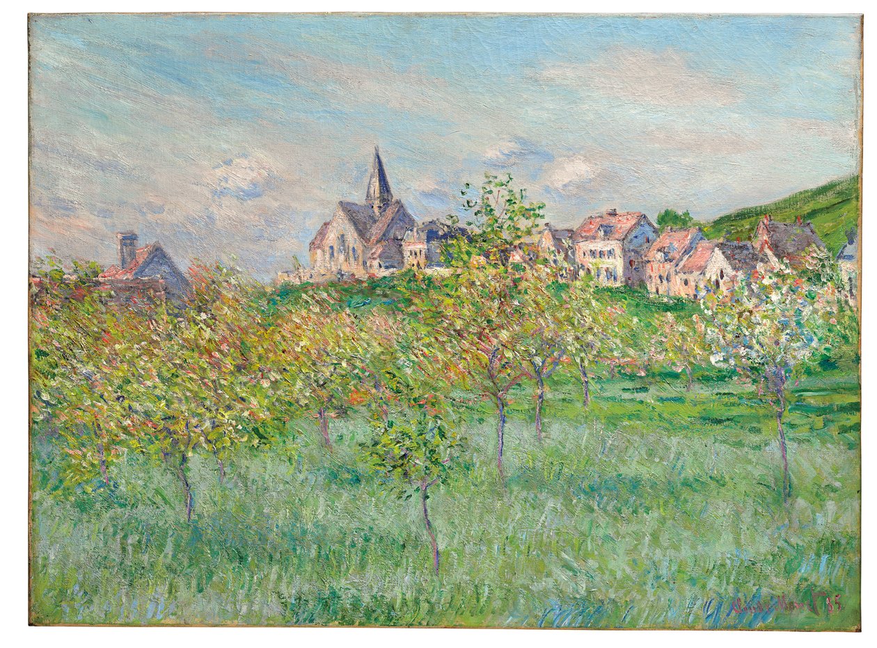 Wiosna w Giverny, efekt popołudniowy, 1885 autorstwa Claude Monet