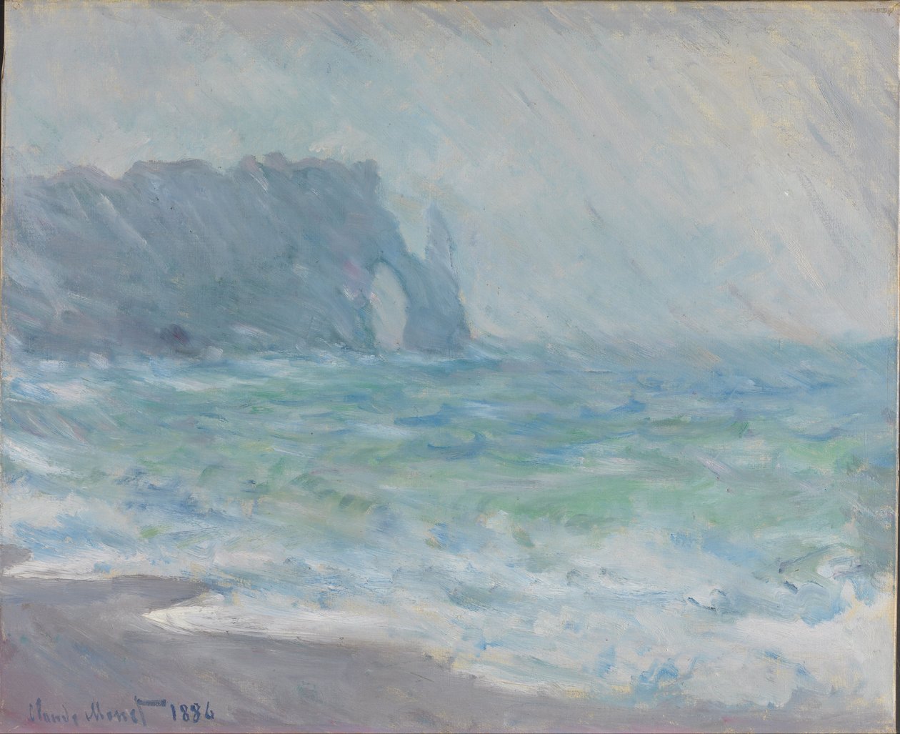 Deszcz w Étretat autorstwa Claude Monet