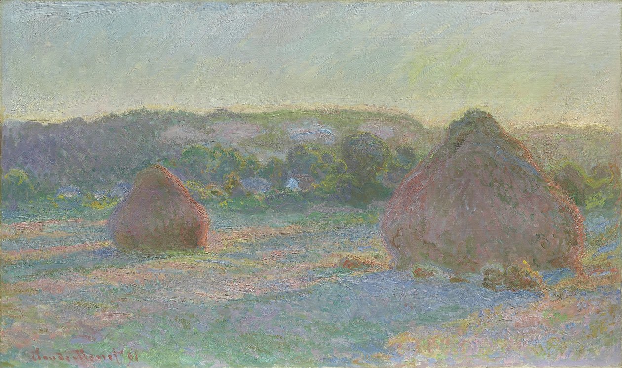 Stosy pszenicy, koniec lata, 1890-91 autorstwa Claude Monet