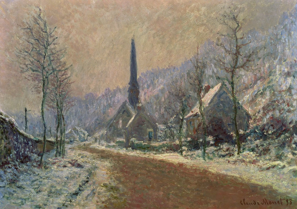 Kościół Jeufosse zimą autorstwa Claude Monet
