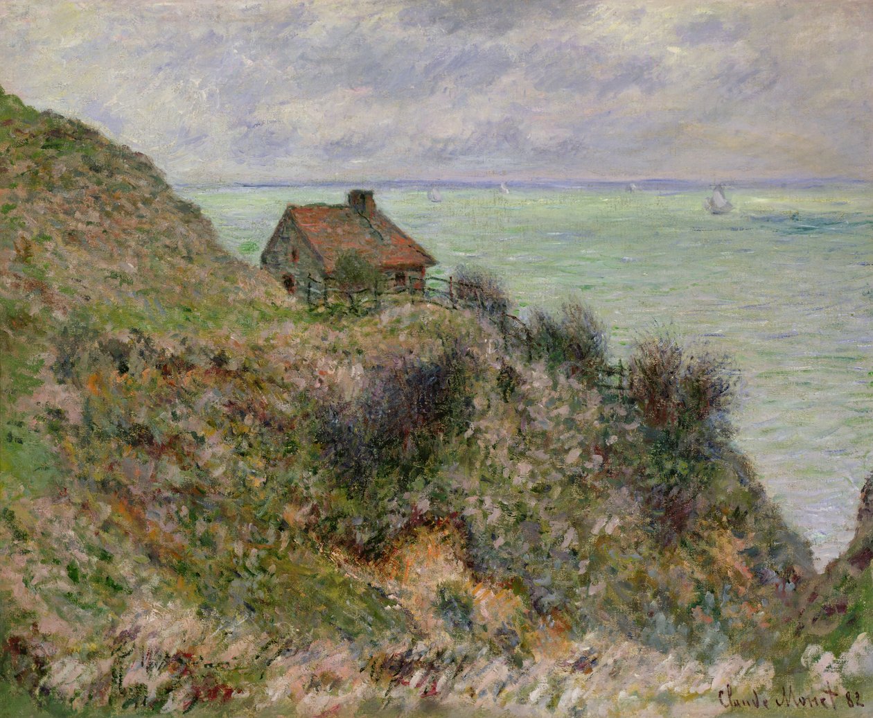 Chatka celników w Pourville, 1882 r autorstwa Claude Monet