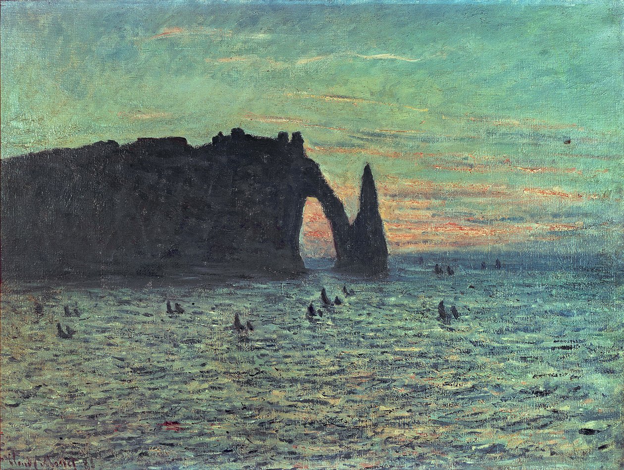 Wydrążona Igła w Etretat, 1883 autorstwa Claude Monet