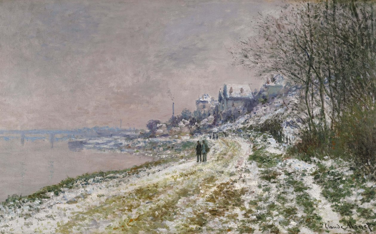 Ścieżka w kierunku Epinay, efekt śniegu, 1875 autorstwa Claude Monet