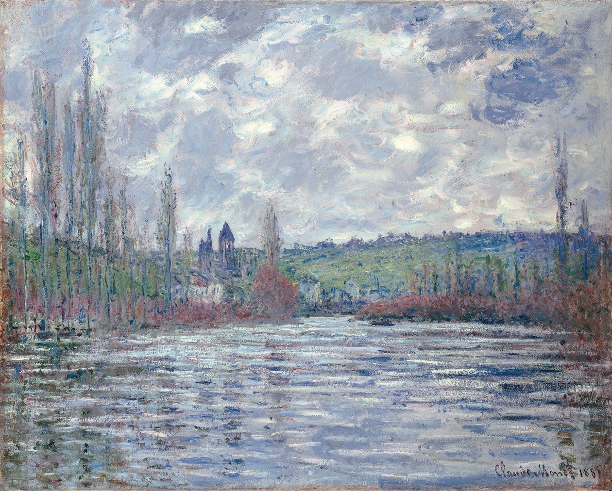 Sekwana podczas powodzi w Vetheuil, 1881 r. autorstwa Claude Monet