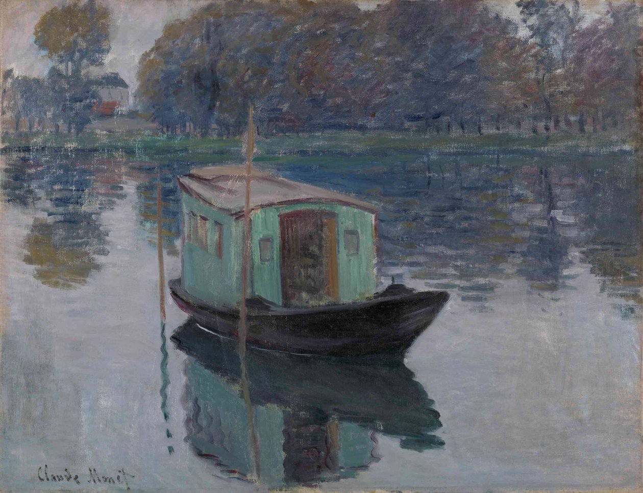 Łódź studyjna, 1874 autorstwa Claude Monet