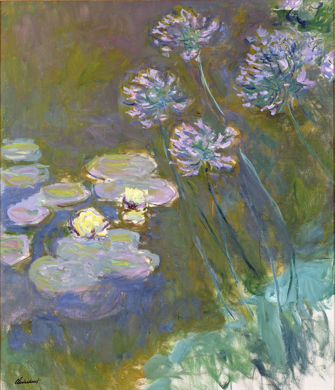 Lilie wodne i agapanty autorstwa Claude Monet