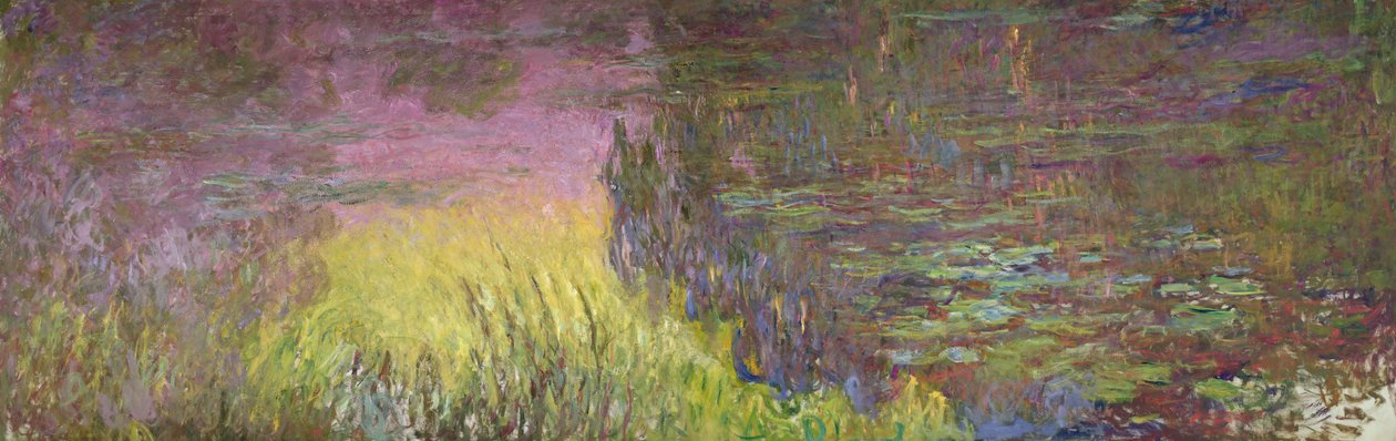 Lilie wodne o zachodzie słońca autorstwa Claude Monet