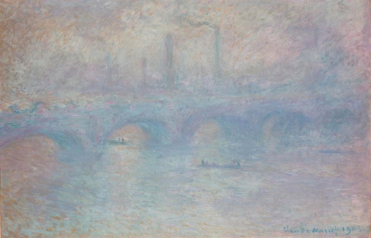 Most Waterloo. Efekt mgły autorstwa Claude Monet