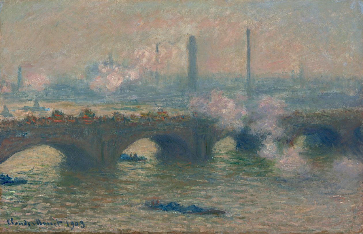 Most Waterloo, Szary Dzień, 1903 autorstwa Claude Monet