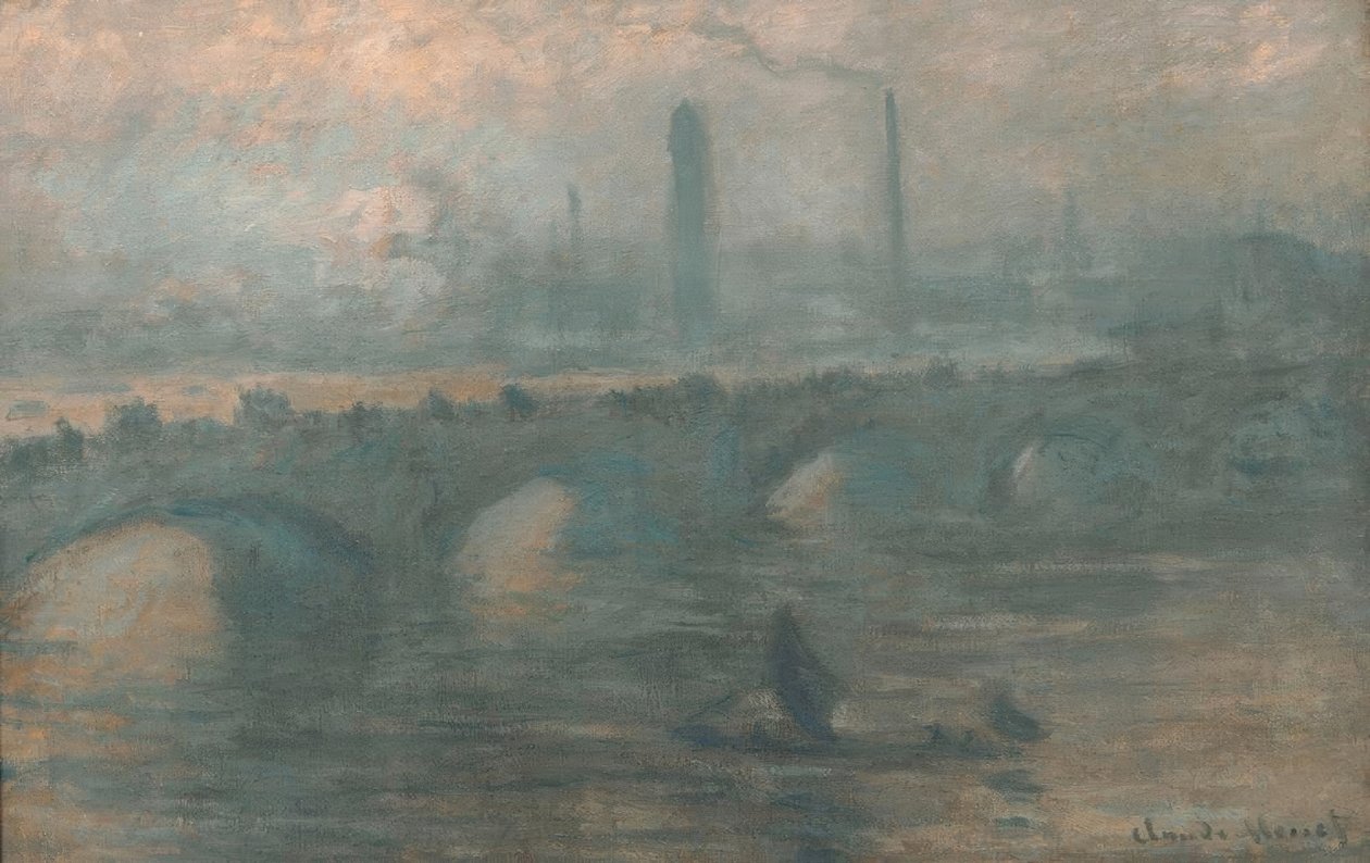 Most Waterloo, mglisty poranek autorstwa Claude Monet